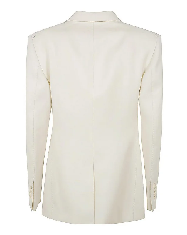 Tom Ford Womens Double Breasted Jacket In White