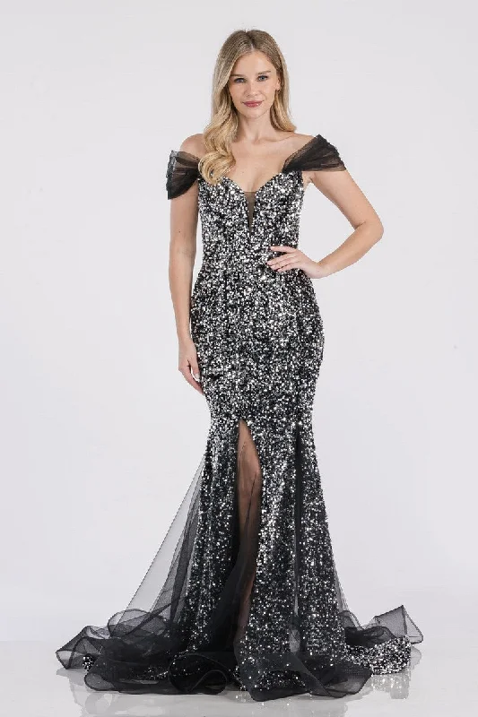 Prima Dress SA502353 Long Sequin Mermaid Formal Prom Dress