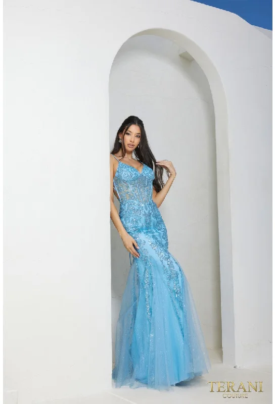 Terani Couture 241P2294 Beaded Long Formal Prom Dress