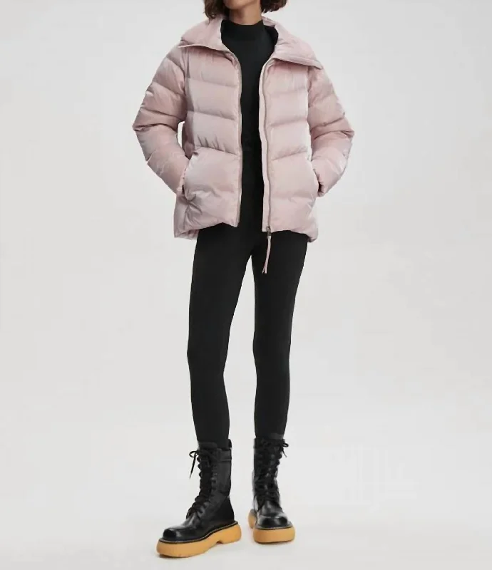 Alena Down Jacket In Ash Rose Shimmer