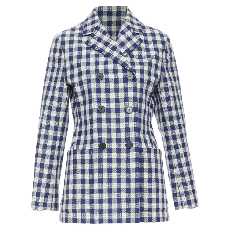 Christian Dior virgin wool checkered bar jacket