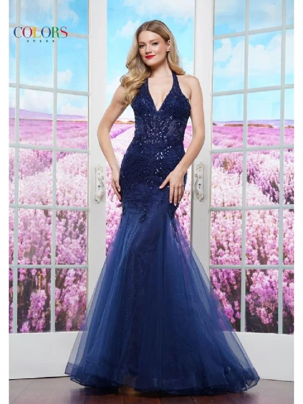 Colors 3590 Formal Fitted Long Mermaid Prom Dress