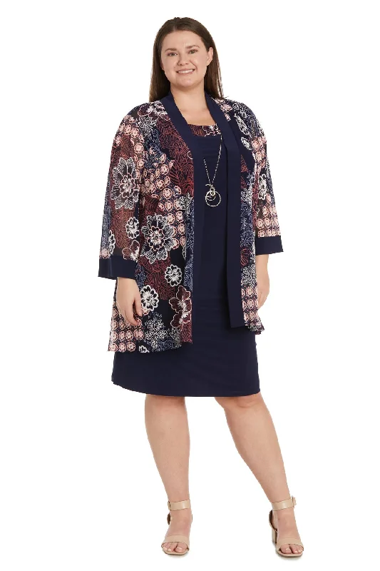 R&M Richards 1302W Mother of the Bride Plus Size Short Jacket Dress