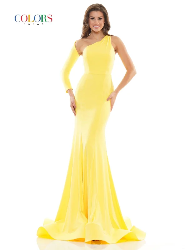 Colors 2690 Colors Prom Long One Shoulder Fitted Dress