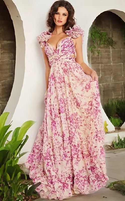 Jovani 24139 Printed Long Maxi Formal Dress