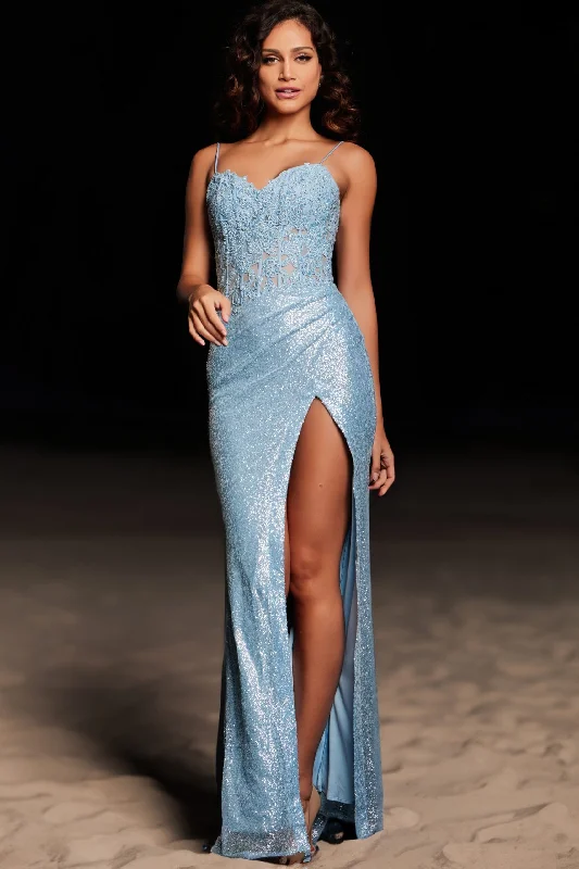 Jovani 37649 Mermaid Long Formal Lace Prom Dress