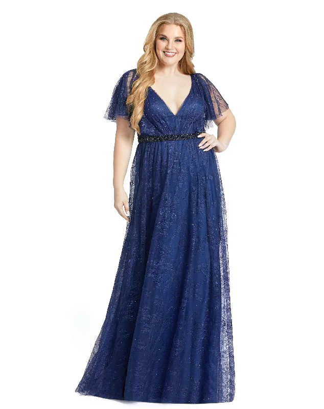 Mac Duggal 67435 Plus Size Long Formal A Line Evening Gown