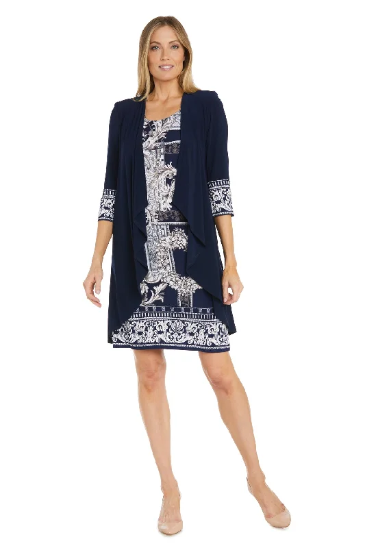 R&M Richards 1687 Mother of the Bride Short Printed Jacket Dress