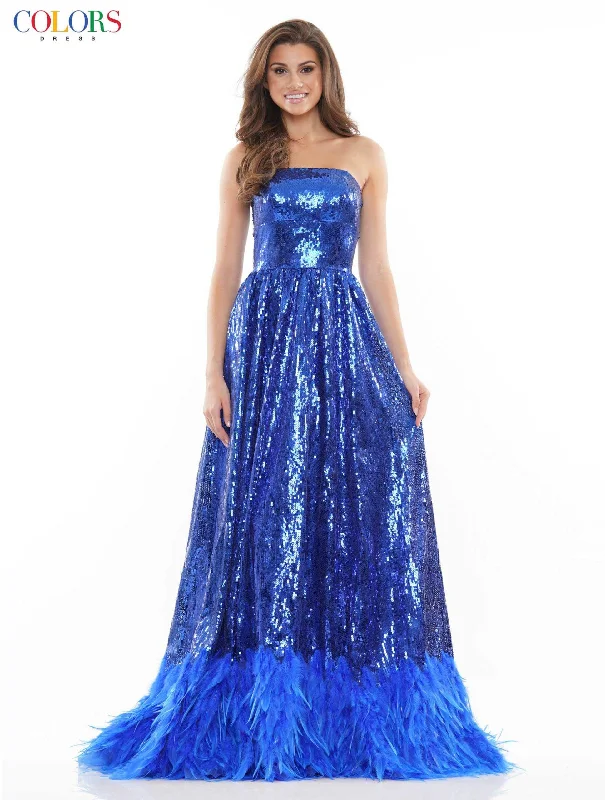 Colors 2775 Colors Prom Long Strapless Formal Dress