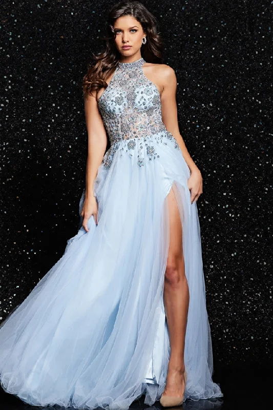 Jovani 24094 Beaded Sheer Long Formal Prom Dress