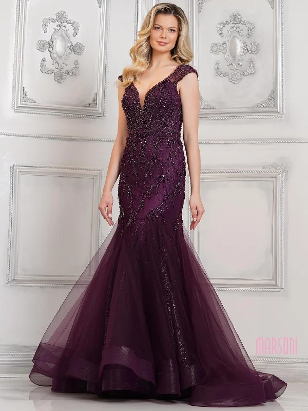 Marsoni MV1315 Beaded Long Formal Prom Mermaid Dress