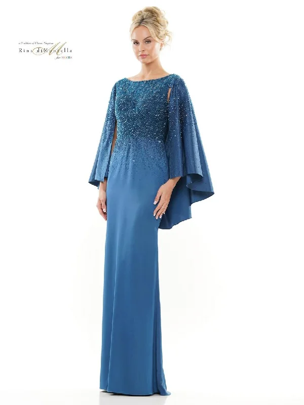 Rina di Montella RD2989 Mother of the Bride Long Formal Cape Dress