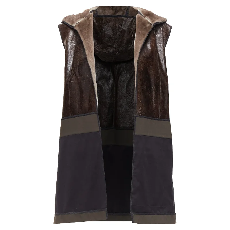 Marni Mink Gilet Reversible Textured Fur Hooded Vest