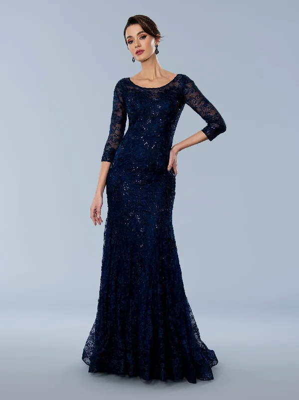 Stella Couture 24368 Long Formal Lace Evening Dress