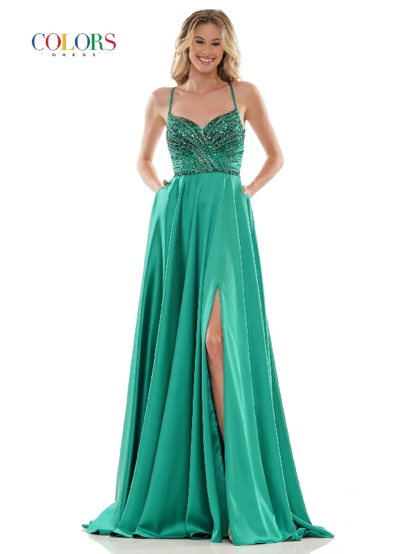 Colors 2672 Colors Long Formal Beaded Prom Dress