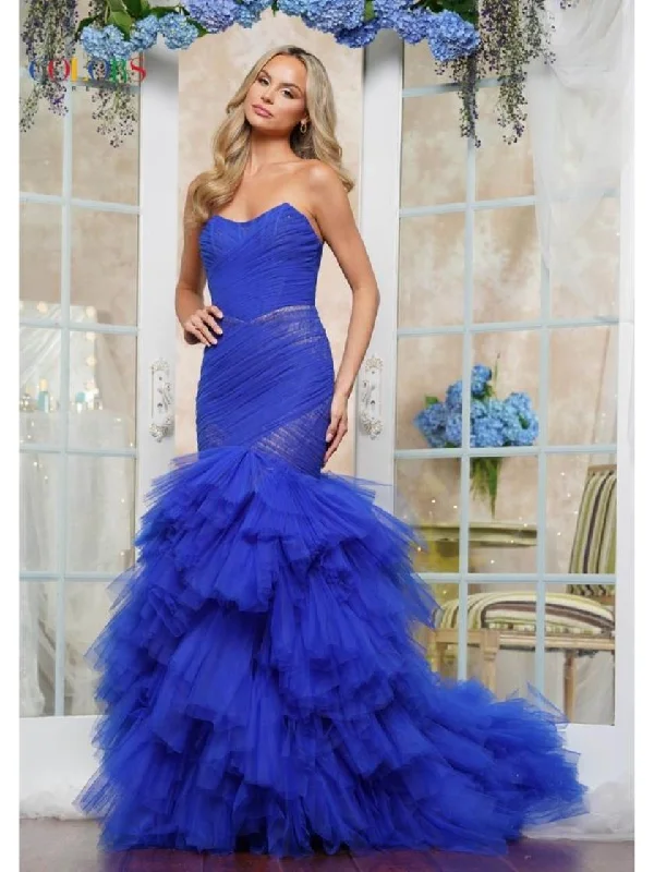 Colors 3631 Long Fitted Formal Mermaid Prom Dress