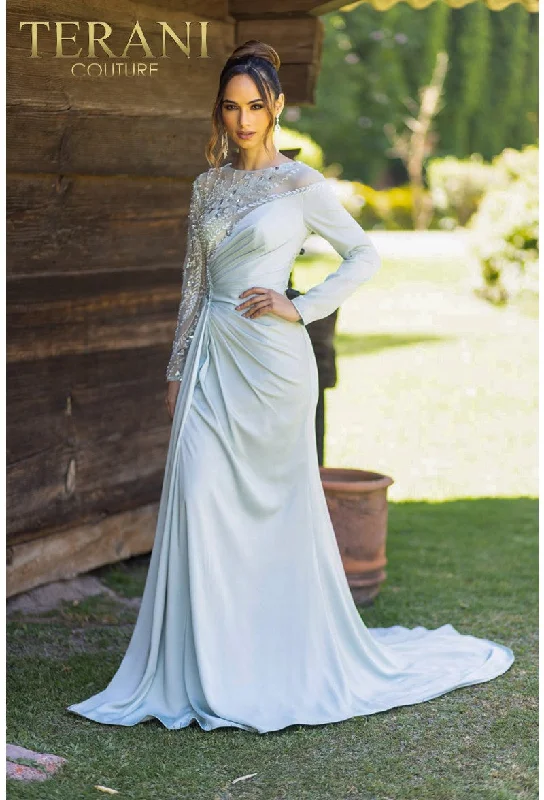 Terani Couture 232E1335 Long SleeveFormal Beaded Dress