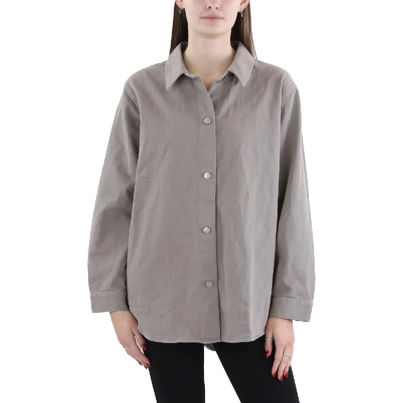 Womens Organic Cotton Solid Shirt Jacket