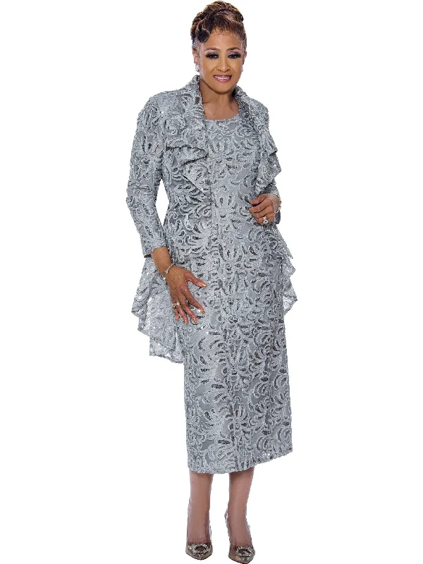 Divine Apparel DCC5292 Mother of the Bride Jacket Midi Dress