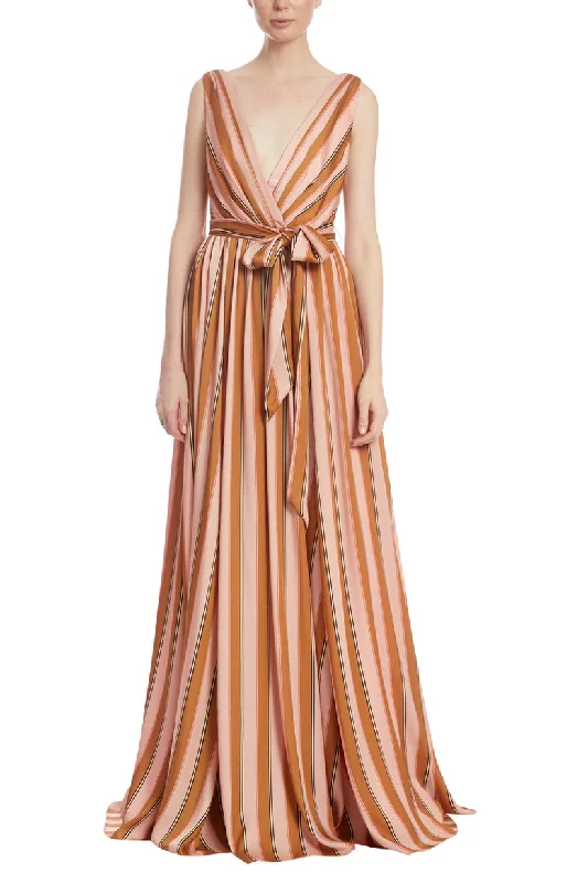 Badgley Mischka EG3569 Long Formal Stripe Evening Dress