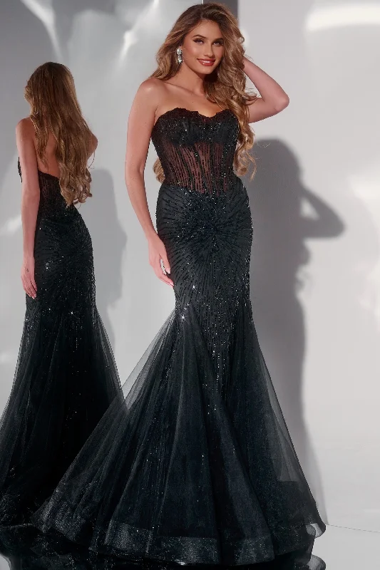 Jovani 42217 Long Beaded Formal Mermaid Sequin Prom Dress