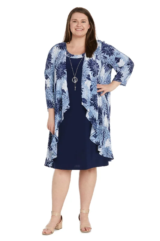 R&M Richards 1089W Short Printed Plus Size Jacket Dress