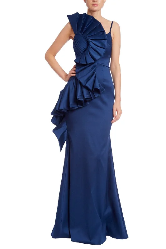 Badgley Mischka EG3856 Long Formal Pleated Evening Dress