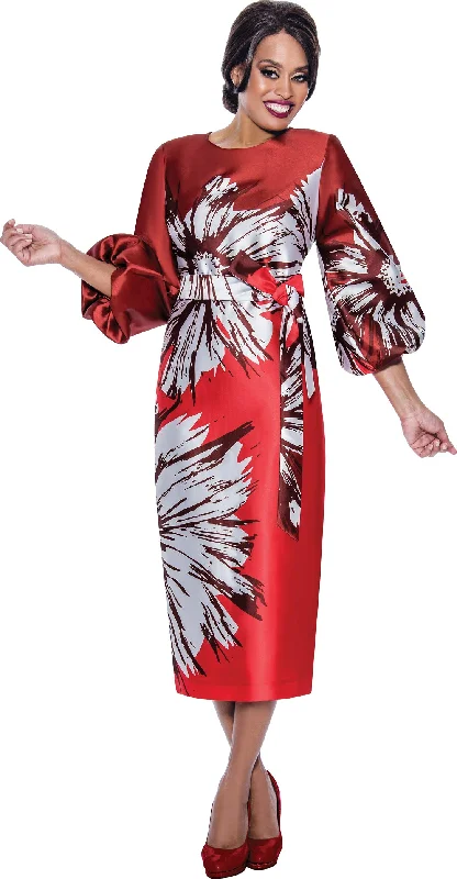 Divine Apparel DN12271W Plus Size Floral Printed Formal Dress