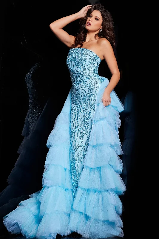 Jovani 26119 Layered Overskirt Long Formal Prom Dress