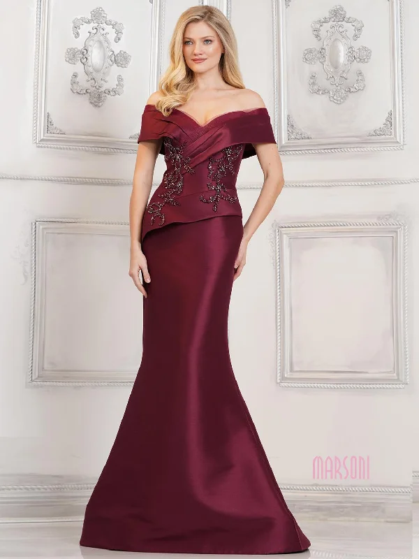 Marsoni MV1312 Long Beaded Formal Fitted Evening Dress