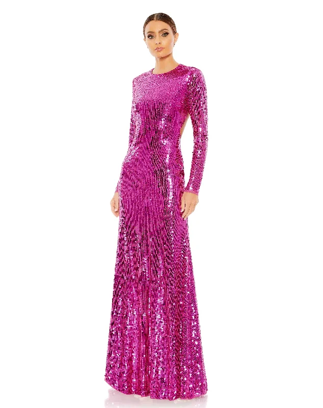 Mac Duggal A10891 Long Sleeve Sequin Formal Prom Dress