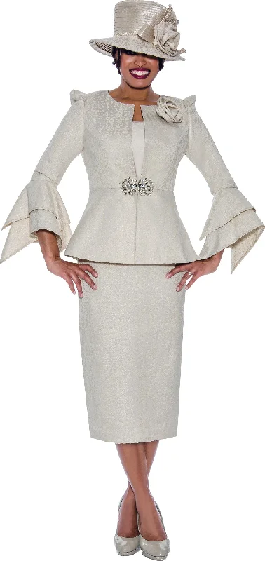 Divine Apparel G10163W Plus Size Tea Length Long Sleeve Formal Dress