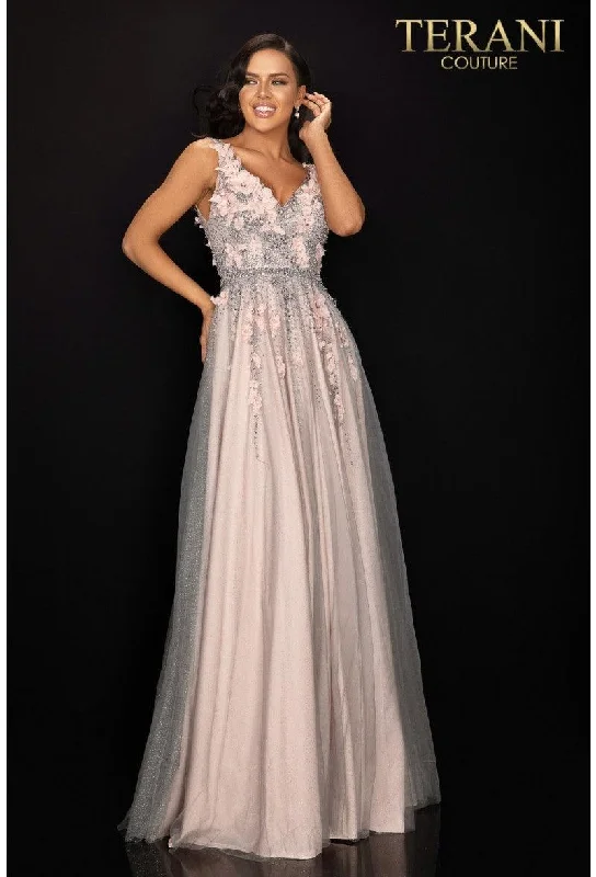 Terani Couture 2011P1207 Long Formal Tulle Prom Gown