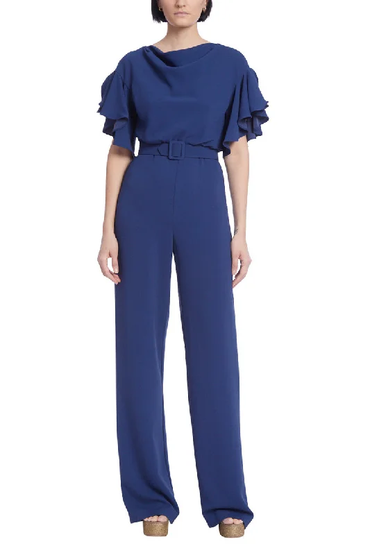 Badgley Mischka BSD5116 Long Formal Belted Jumpsuit