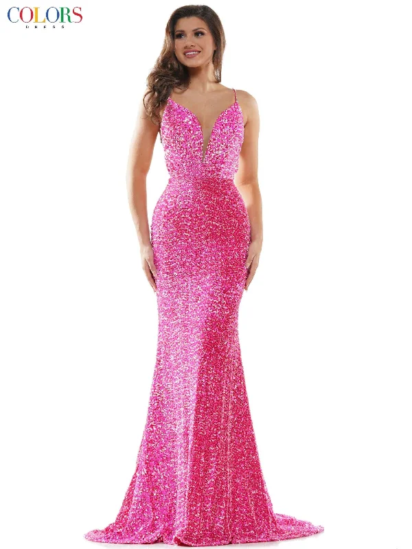 Colors 2459 Colors Prom Long Spaghetti Strap Formal Dress