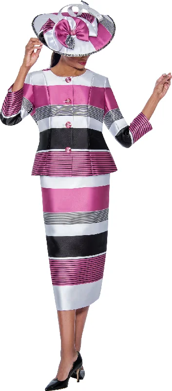 Divine Apparel G10102W Stripe Plus Size Long Sleeve Midi Dress