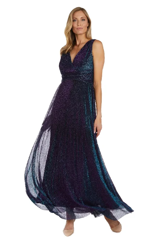 R&M Richards 9836 Long Metallic Formal Dress