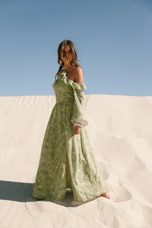 Super Bargain Alina Maxi Dress - Sage Botanica