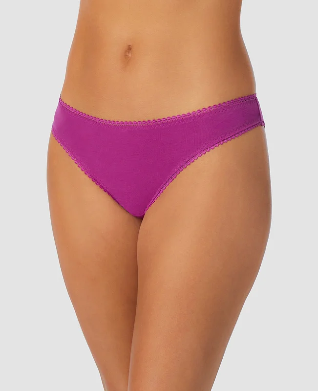 Cabana Cotton Hip Bikini Underwear - Purple Wine