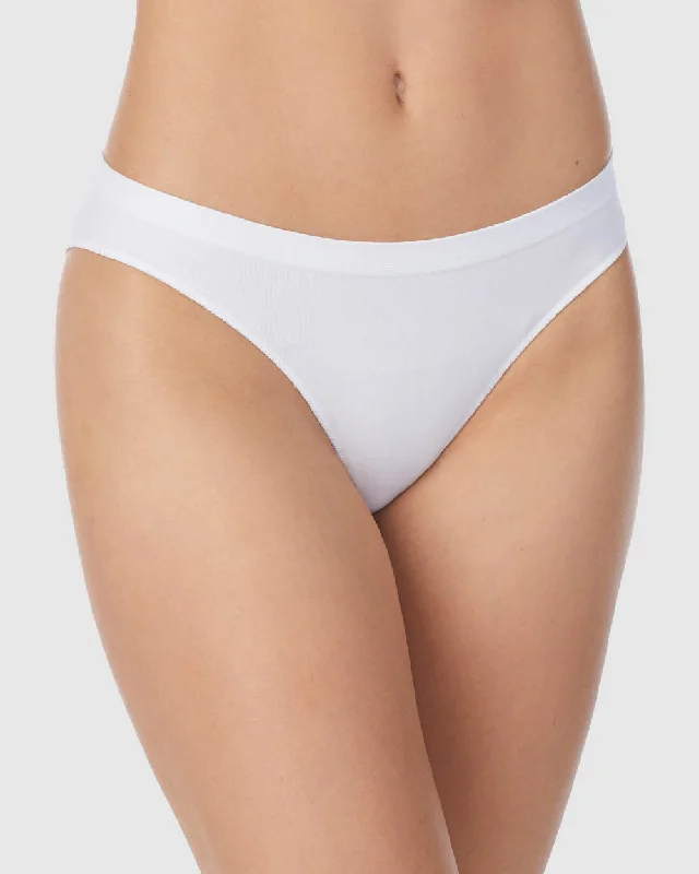 Cabana Cotton Seamless Bikini Underwear  - White