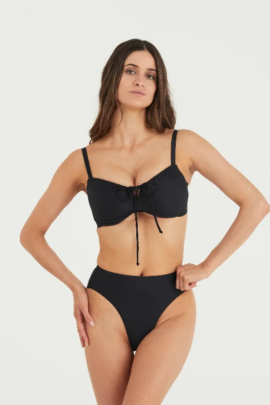 DOLLY BIKINI TOP - BLACK