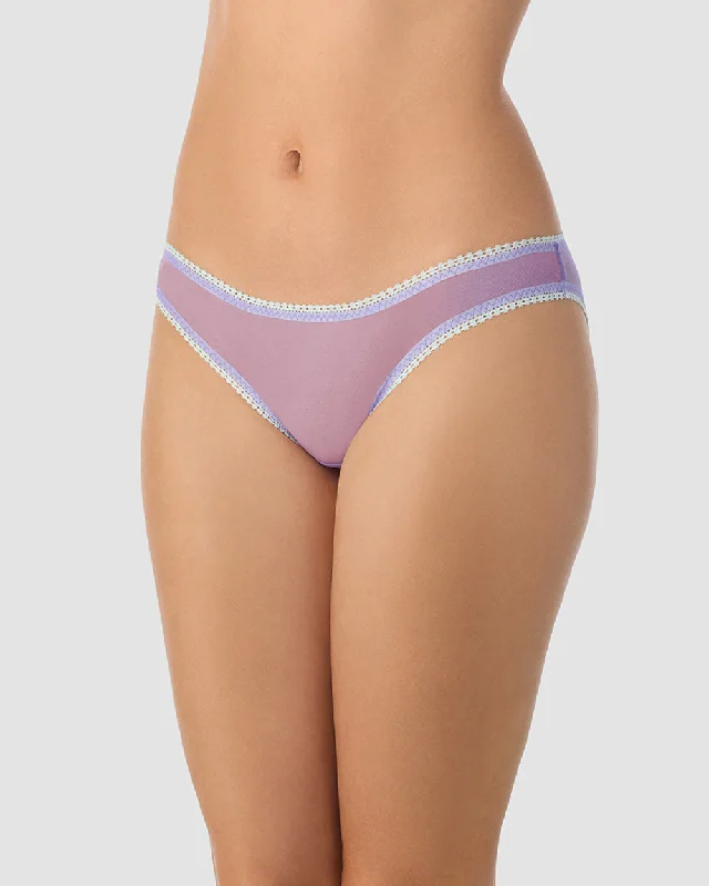 Gossamer Mesh Hip Bikini Underwear - Paisley Purple