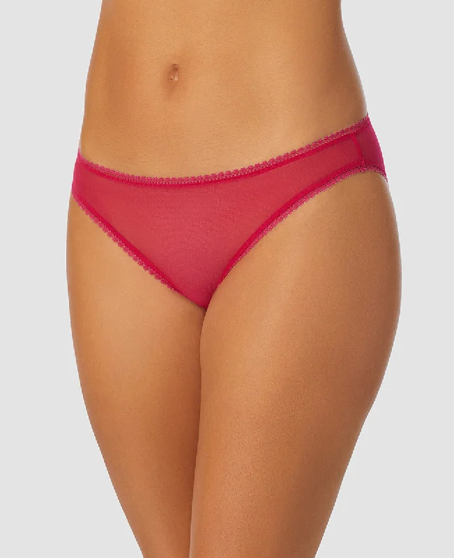 Gossamer Mesh Hip Bikini Underwear - Red Hot