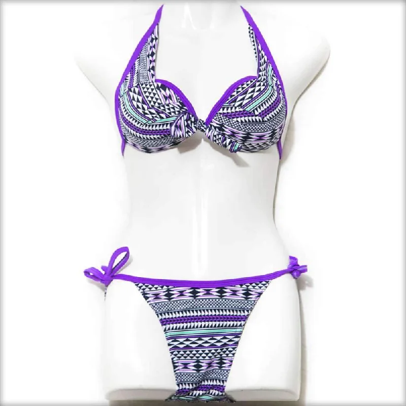 Purple Pattern Bikini Set