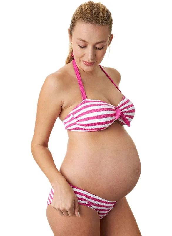 Rimini Pink Stripe Bikini Set Maternity Swimsuit